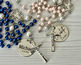 Personalized Rosary Beads for Baptism or Communion