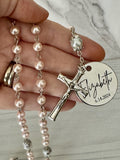 Personalized Rosary Beads for Baptism or Communion