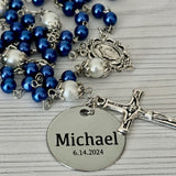 Personalized Rosary Beads for Baptism or Communion