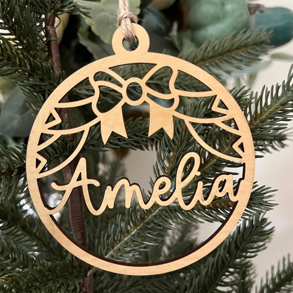 personalized wood Christmas ornament