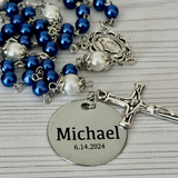 Personalized Rosary Beads for Baptism or Communion